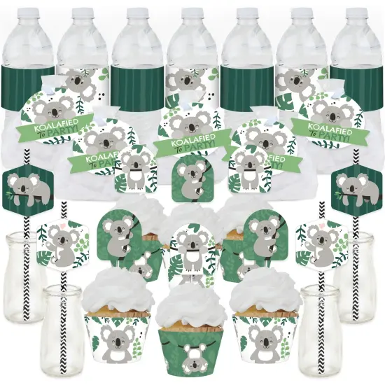 Big Dot of Happiness Koala Cutie - Bear Birthday Party and Baby Shower Favors and Cupcake Kit - Fabulous Favor Party Pack - 100 Pieces {1}