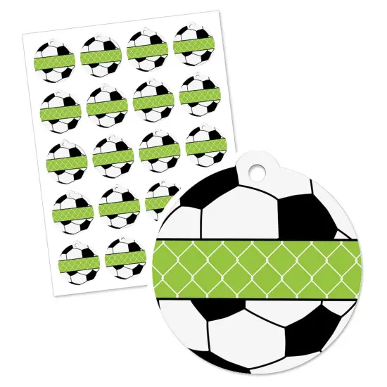 Big Dot of Happiness Goaaal - Soccer - Baby Shower or Birthday Party Favor Gift Tags (Set of 20) {3}