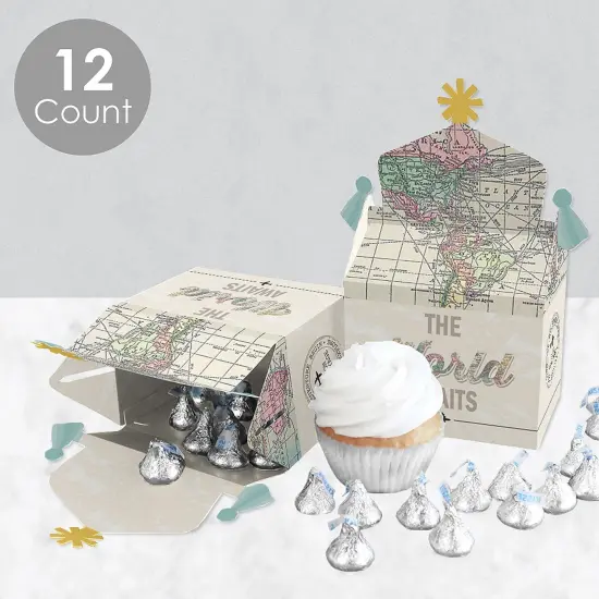 Big Dot of Happiness World Awaits - Treat Box Party Favors - Travel Themed Party Goodie Gable Boxes - Set of 12 {4}