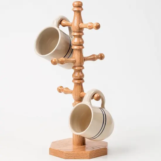 Lehman's Coffe Mug Tree, Amish Made Wooden Coffee or Tea Cup Holder, 15.75 inches {1}