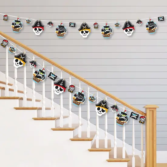 Big Dot of Happiness Pirate Ship Adventures - Skull Birthday Party DIY Decorations - Clothespin Garland Banner - 44 Pieces {3}