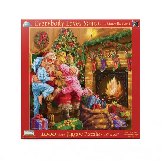 Sunsout Everyone Loves Santa 1000 pc Christmas Jigsaw Puzzle 60649 {4}