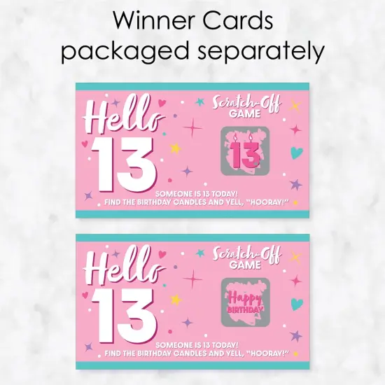 Big Dot of Happiness Girl 13th Birthday - Official Teenager Birthday Party Game Scratch Off Cards - 22 Count {4}