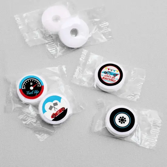 Big Dot of Happiness Let's Go Racing - Racecar - Baby Shower or Birthday Round Candy Sticker Favors - Labels Fits Chocolate Candy (1 sheet of 108) {4}