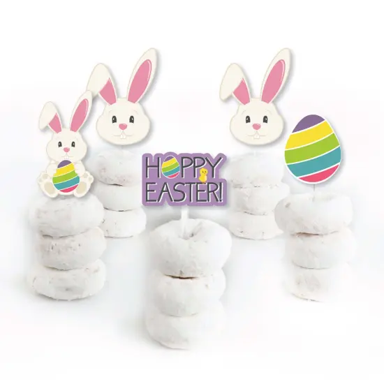 Big Dot of Happiness Hippity Hoppity - Dessert Cupcake Toppers - Easter Bunny Party Clear Treat Picks - Set of 24 {3}
