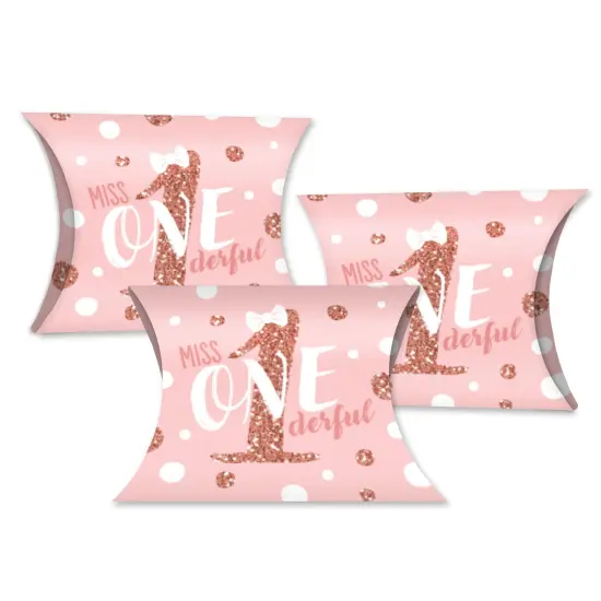 Big Dot of Happiness 1st Birthday Little Miss Onederful - Favor Gift Boxes - Girl First Birthday Party Petite Pillow Boxes - Set of 20 {1}