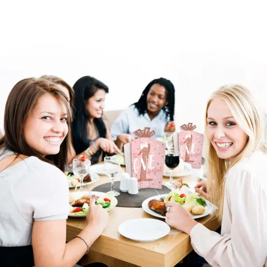 Big Dot of Happiness 1st Birthday Little Miss Onederful - Table Decorations - Girl First Birthday Party Fold and Flare Centerpieces - 10 Count {7}