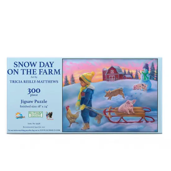 Sunsout Snow Day on the Farm 300 pc Jigsaw Puzzle 35978 {4}