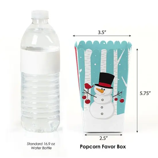 Big Dot of Happiness Let It Snow - Snowman - Holiday and Christmas Favor Popcorn Treat Boxes - Set of 12 {3}
