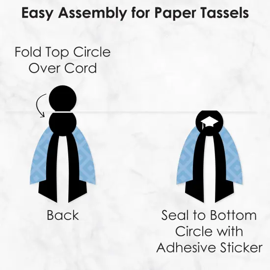 Big Dot of Happiness 30 Piece Light Blue Graduation Party Pennant Triangle Banner {7}