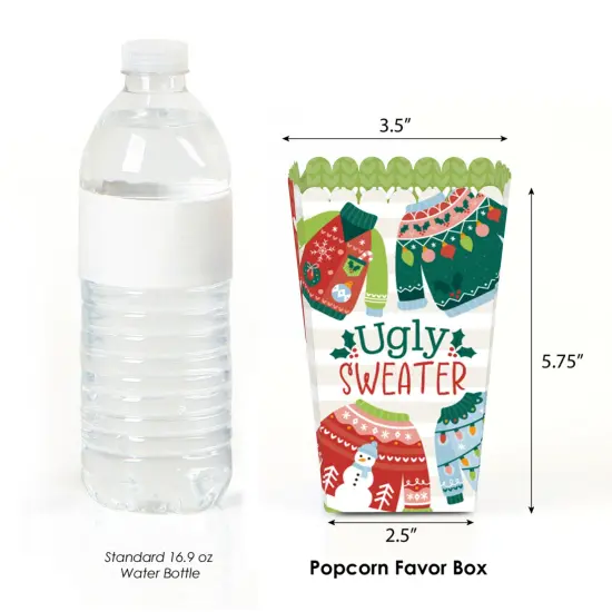 Big Dot of Happiness Colorful Christmas Sweaters - Ugly Sweater Holiday Party Favor Popcorn Treat Boxes - Set of 12 {3}