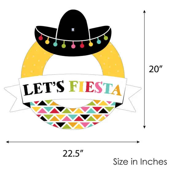 Big Dot of Happiness Let's Fiesta - Outdoor Fiesta Decor - Front Door Wreath {6}
