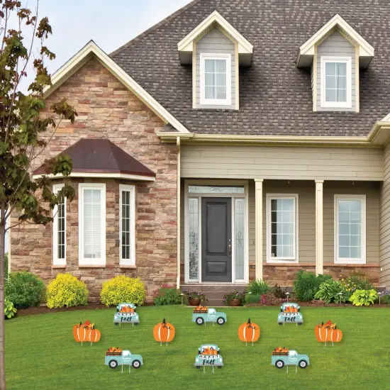 Big Dot of Happiness Happy Fall Truck - Lawn Decorations - Outdoor Harvest Pumpkin Party Yard Decorations - 10 Piece {3}