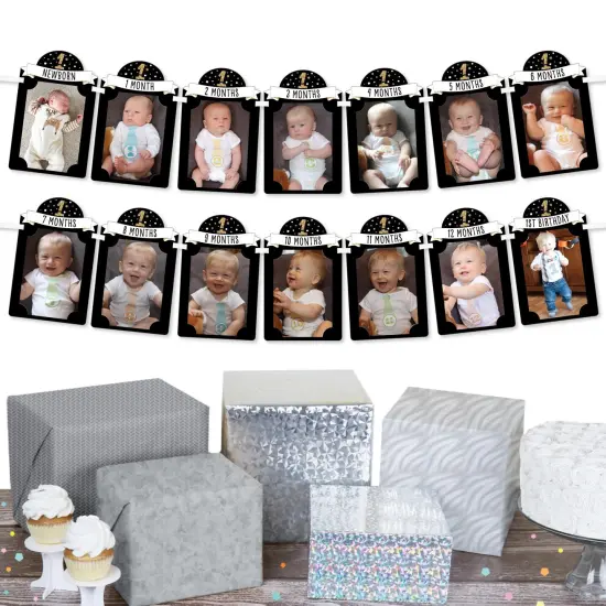 Big Dot of Happiness 1st Birthday Little Mr. Onederful - DIY Boy First Birthday Party Decor - 1-12 Monthly Picture Display - Photo Banner {3}