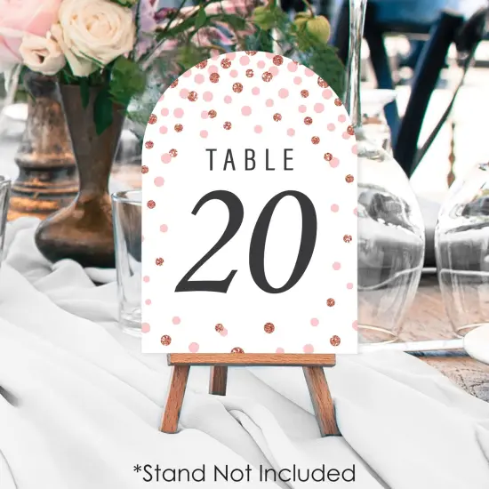 Big Dot of Happiness Rose Gold Wedding - Wedding Receptions, Parties or Events Double-Sided 5 x 7 inches Cards - Table Numbers - 1-20 {4}