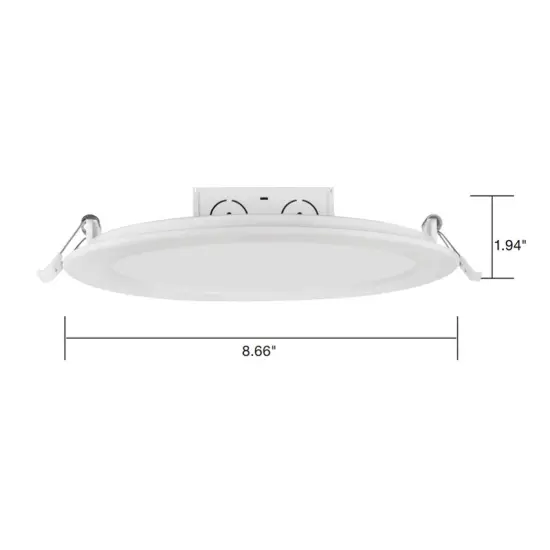 Satco 8" Round LED Edge-Lit Down Lights 18W - 3000K - Soft White, White Finish {3}