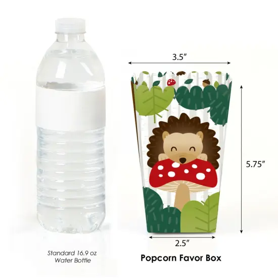 Big Dot of Happiness Forest Hedgehogs - Woodland Birthday Party or Baby Shower Favor Popcorn Treat Boxes - Set of 12 {3}