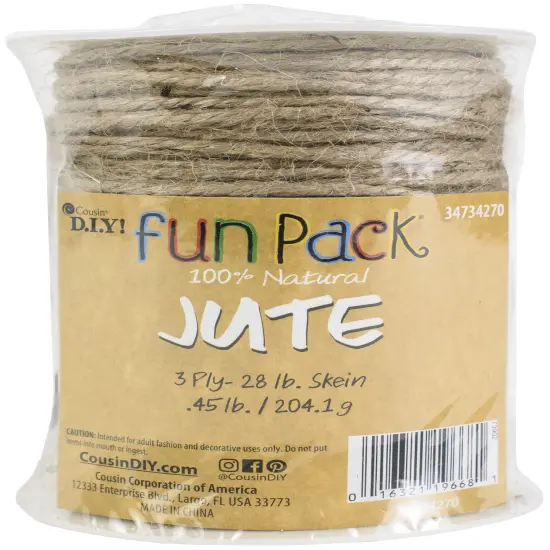 CousinDIY Jute Cord 3ply 28lb-Natural (Approx. 3/8") {1}