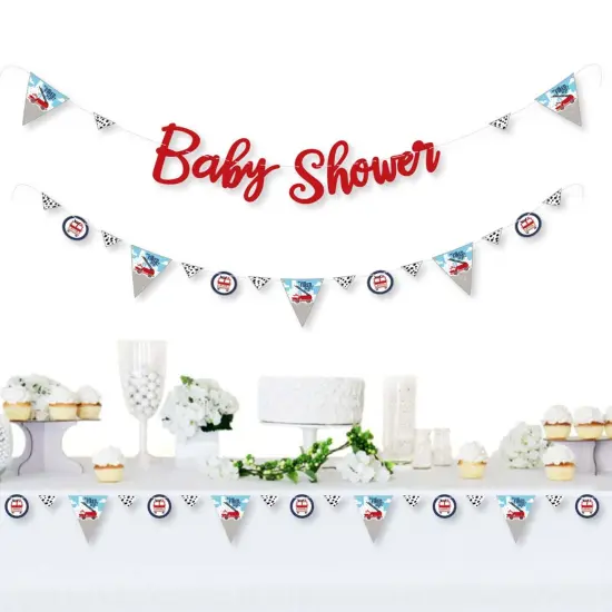 Big Dot of Happiness Fired Up Fire Truck - Firefighter Firetruck Baby Shower Letter Banner Decoration - 36 Banner Cutouts & Baby Shower Banner Letters {3}