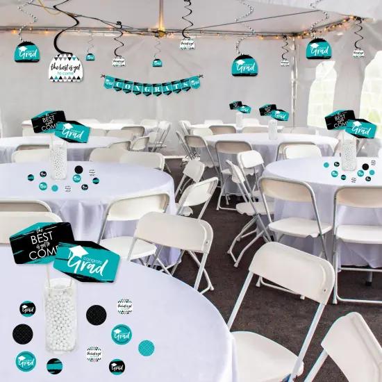 Big Dot of Happiness Teal Grad - Best is Yet to Come - Turquoise Graduation Party Supplies Decoration Kit - Decor Galore Party Pack - 51 Pieces {4}