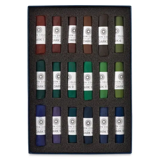 Unison Handmade Pastel Set - Dark Colors, Set of 18, Full Stick {2}