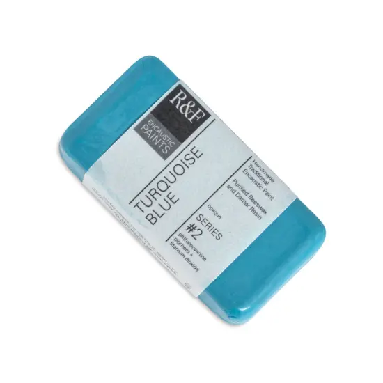 R&F Encaustic Paint Block - Turquoise Blue, 40 ml block {1}