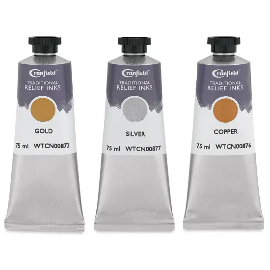 Cranfield Traditional Relief Ink - Set of 3, Metallics, 75 ml, Tubes {1}
