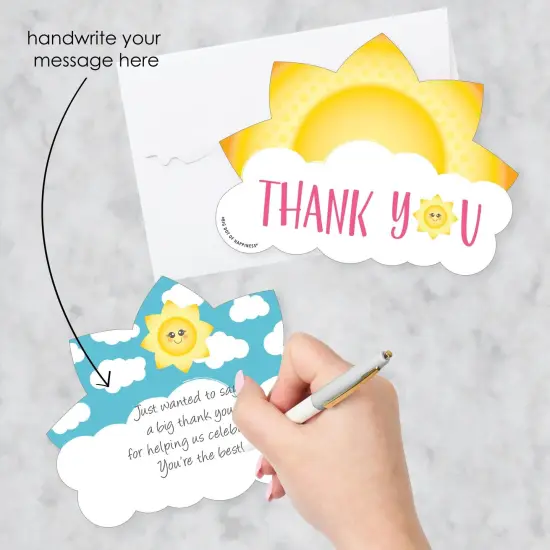 Big Dot of Happiness You Are My Sunshine - Shaped Thank You Cards - Baby Shower or Birthday Party Thank You Note Cards with Envelopes - Set of 12 {3}