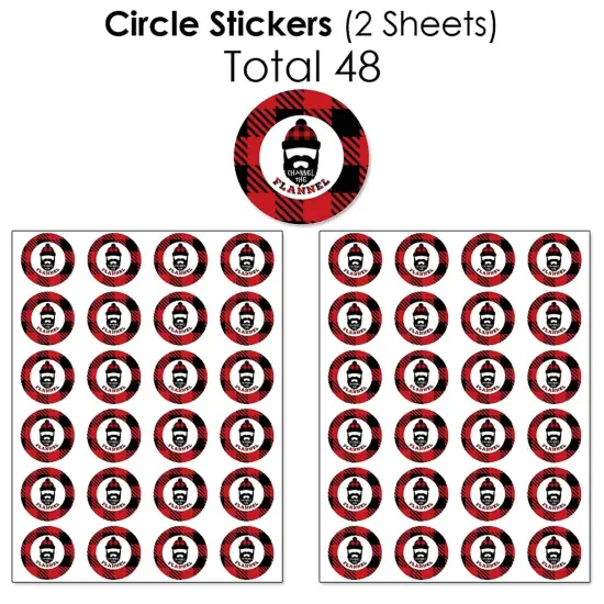 Big Dot of Happiness Lumberjack - Channel the Flannel - Buffalo Plaid Party Candy Favor Sticker Kit - 304 Pieces {7}