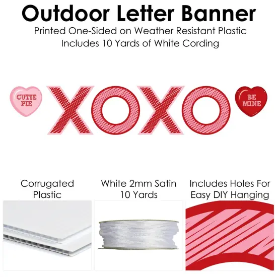 Big Dot of Happiness Conversation Hearts - Valentine's Day Party Decorations - XOXO - Outdoor Letter Banner {6}
