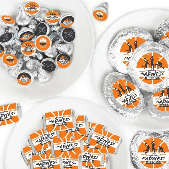 Big Dot of Happiness Basketball - Let The Madness Begin - College Basketball Party Candy Favor Sticker Kit - 304 Pieces {1}