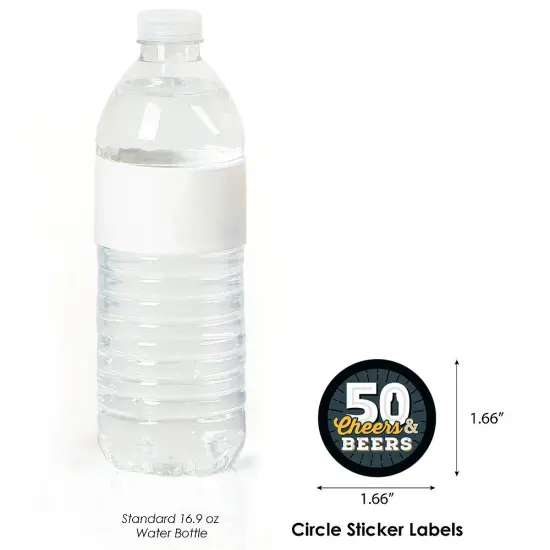 Big Dot of Happiness Cheers and Beers to 50 Years - 50th Birthday Party Circle Sticker Labels - 24 Count {4}