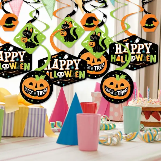 Big Dot of Happiness Jack-O'-Lantern Halloween - Kids Halloween Party Hanging Decor - Party Decoration Swirls - Set of 40 {3}