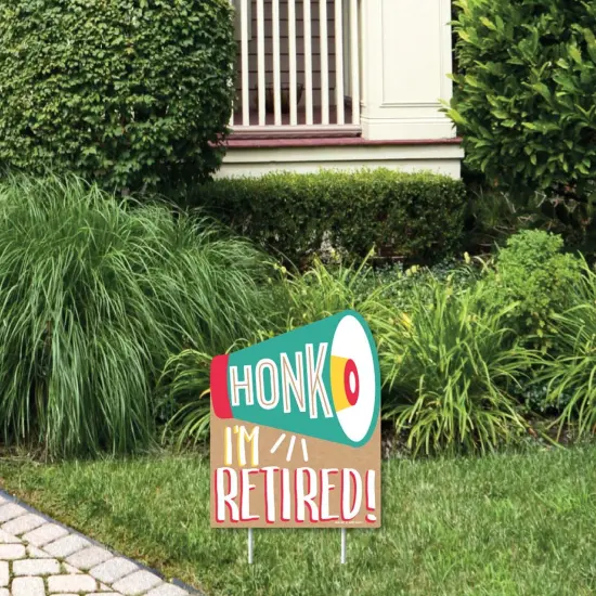 Big Dot of Happiness Honk, I'm Retired - Outdoor Lawn Sign - Retirement Party Yard Sign - 1 Piece {1}