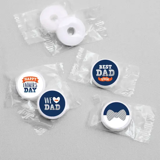 Big Dot of Happiness Happy Father's Day - We Love Dad Party Round Candy Sticker Favors - Labels Fits Chocolate Candy (1 sheet of 108) {4}