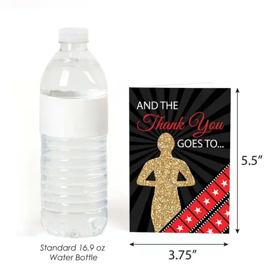 Big Dot of Happiness Red Carpet - Movie Night Party Thank You Cards (8 count) {4}