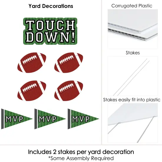 Big Dot of Happiness End Zone - Football - Yard Sign & Outdoor Lawn Decorations - Baby Shower or Birthday Party Yard Signs - Set of 8 {6}