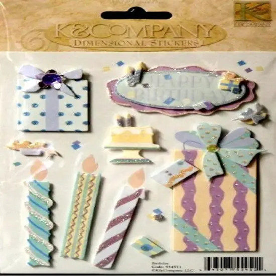 K & Company Birthday Dimensional Stickers {1}