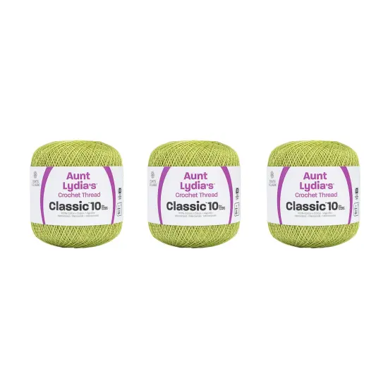 Aunt Lydia Classic Wasabi Crochet - 3 Pack of 350y/320m - Cotton - Gauge 10 - Crochet {1}