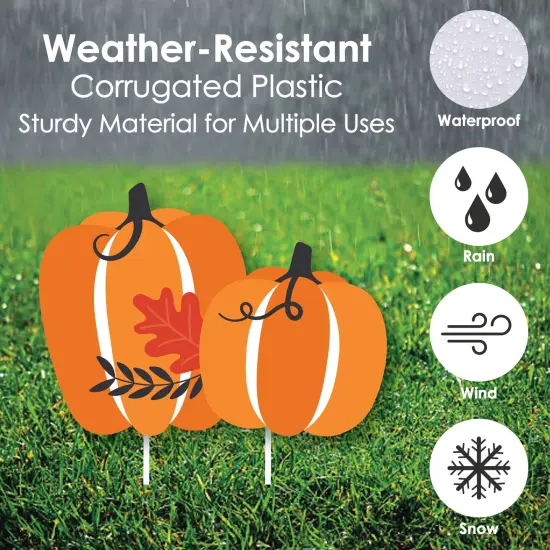Big Dot of Happiness Fall Pumpkin - Yard Sign and Outdoor Lawn Decorations - Halloween or Thanksgiving Party Yard Signs - Set of 8 {4}