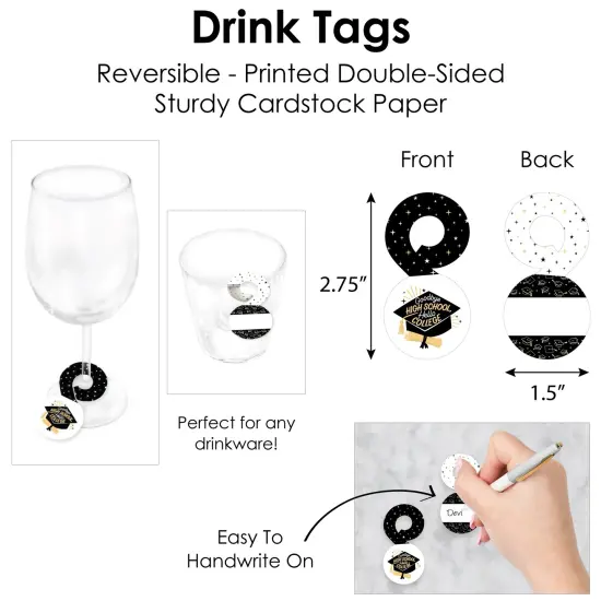 Big Dot of Happiness Hello College Graduation Party Paper Charger and Table Decorations - Chargerific Kit - Place Setting for 8 {7}