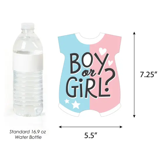 Big Dot of Happiness Baby Gender Reveal - Baby Bodysuit, Bottle, Rattle, and Diaper Decorations DIY Team Boy or Girl Party Essentials - Set of 20 {6}
