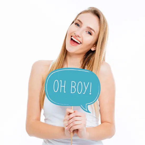 Big Dot of Happiness Baby Boy - Baby Shower Photo Booth Props Kit - 20 Count {4}