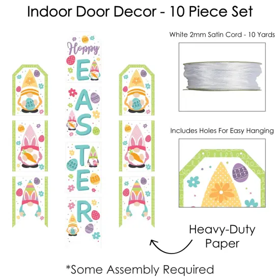 Big Dot of Happiness Easter Gnomes - Hanging Vertical Paper Door Banners - Spring Bunny Party Wall Decoration Kit - Indoor Door Decor {6}