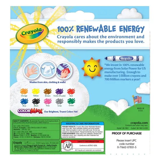 Crayola Ultra-Clean Color Max Broad Washable Markers 10/Pkg-Classic Colors {3}