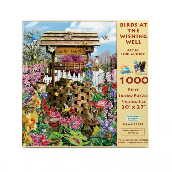 Sunsout Birds at the Wishing Well 1000 pc Jigsaw Puzzle 35157 {4}