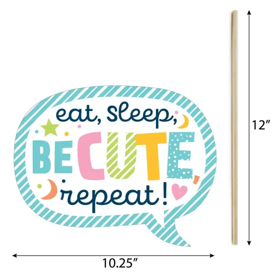 Big Dot of Happiness Funny Colorful Baby Shower - Gender Neutral Party Photo Booth Props Kit - 10 Piece {6}