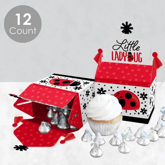 Big Dot of Happiness Happy Little Ladybug - Treat Box Party Favors - Baby Shower or Birthday Party Goodie Gable Boxes - Set of 12 {4}