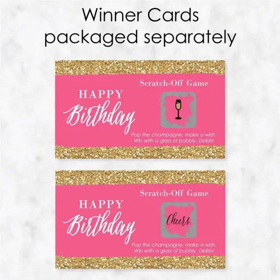 Big Dot of Happiness Chic Happy Birthday - Pink and Gold - Birthday Party Game Scratch Off Cards - 22 Count {4}