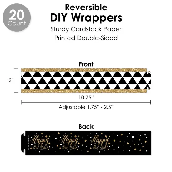 Big Dot of Happiness New Year&rsquo;s Eve - Gold - New Years Eve Party Favors and Cupcake Kit - Fabulous Favor Party Pack - 100 Pieces {4}